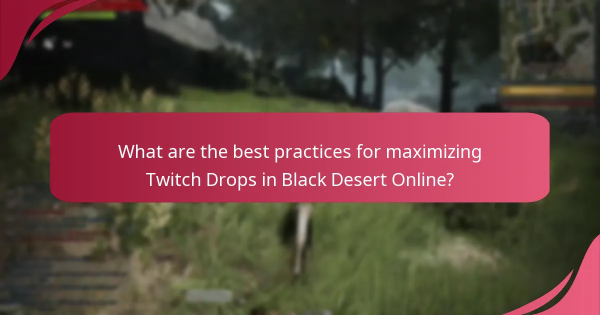 What are the best practices for maximizing Twitch Drops in Black Desert Online?