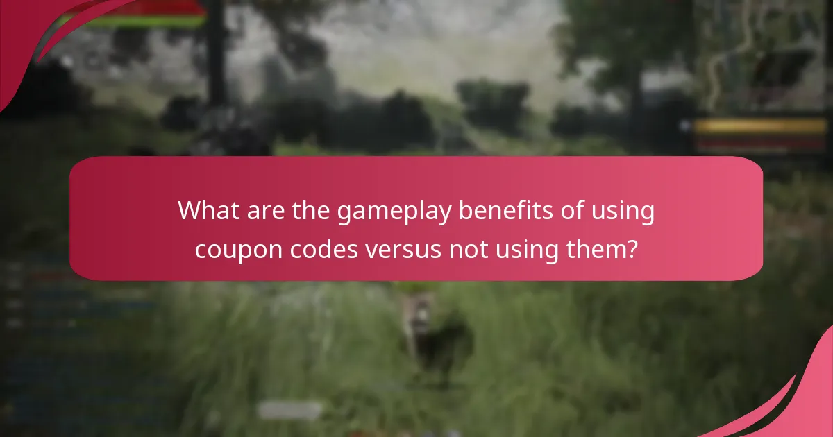 What are the gameplay benefits of using coupon codes versus not using them?