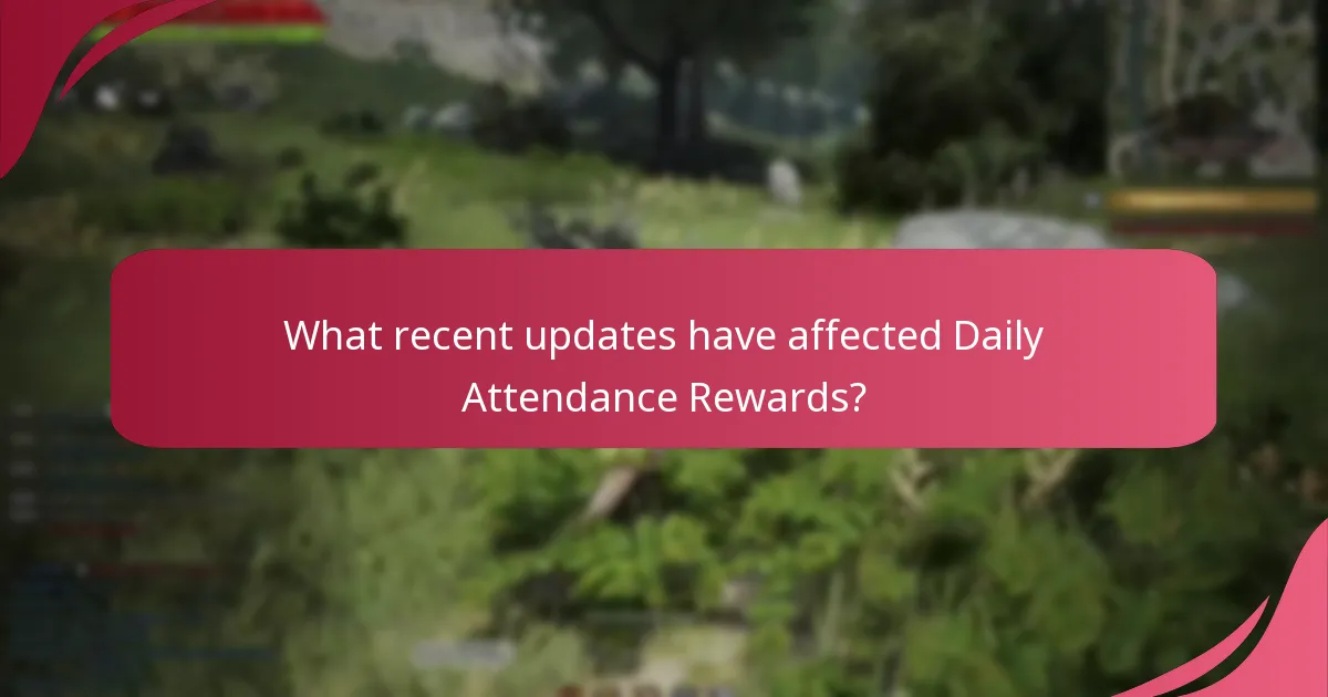 What recent updates have affected Daily Attendance Rewards?